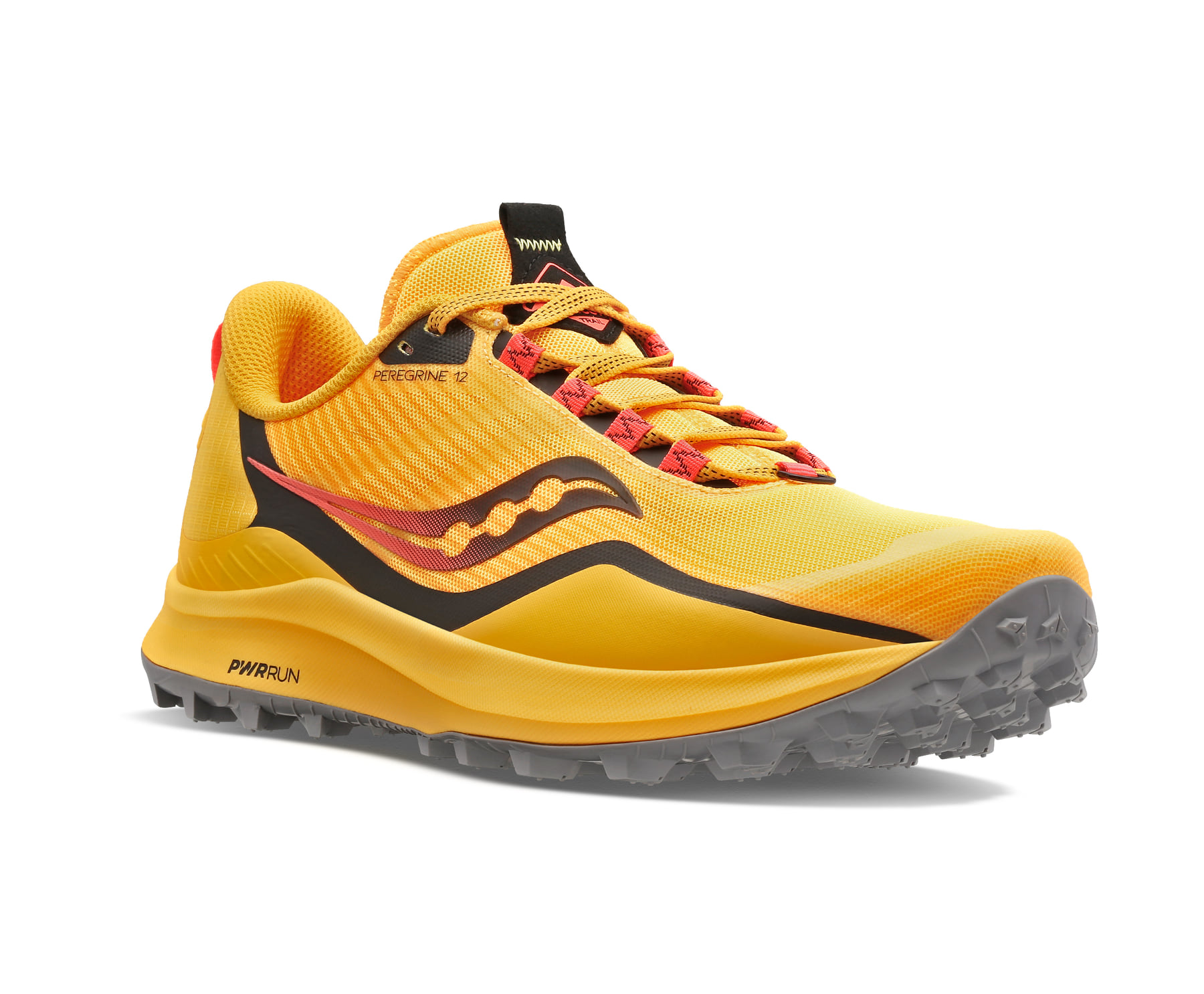 Saucony Peregrine 12 off-road running shoe in orange