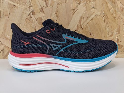 Mens Mizuno Wave Rider 29 J1GC250301 Grey Capri Breeze Calypso Coral - Outside Mens Mizuno Wave Rider 29 J1GC250301 Grey Capri Breeze Calypso Coral