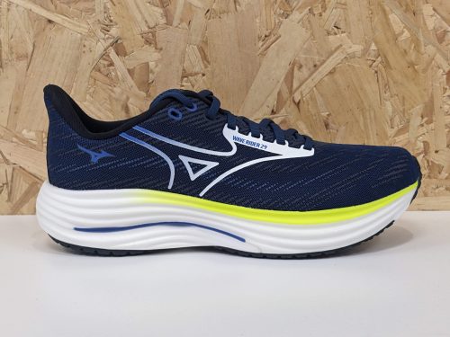 Mens Mizuno Wave Rider 29 J1GC250352 Estate Blue White Lightning Yellow - Outside Mens Mizuno Wave Rider 29 J1GC250352 Estate Blue White Lightning Yellow