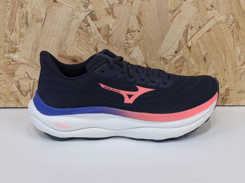 Womens Mizuno Sky 9 J1GD250221 Odyssey Gray Striking Coral Iris Bloom - outside Womens Mizuno Sky 9 J1GD250221 Odyssey Gray Striking Coral Iris Bloom - outside